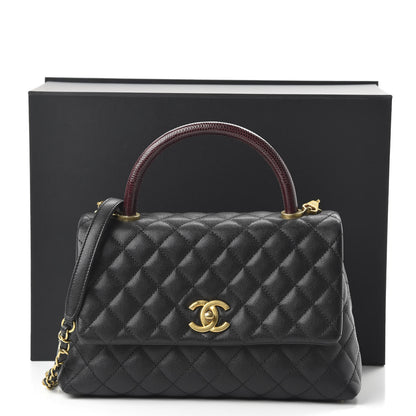 Chanel Caviar Lizard Quilted Small Coco Handle Flap Black 11 of 11