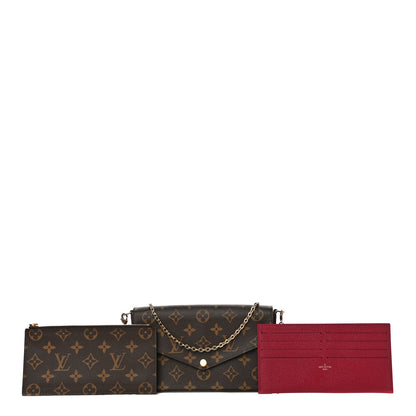 Louis Vuitton Monogram Pochette Felicie Chain Wallet Fuchsia 1 of 14