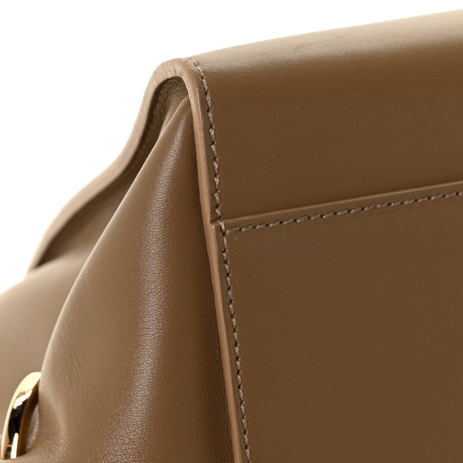 Salvatore Ferragamo Calfskin Sofia Gancini Satchel Brown 10 of 11