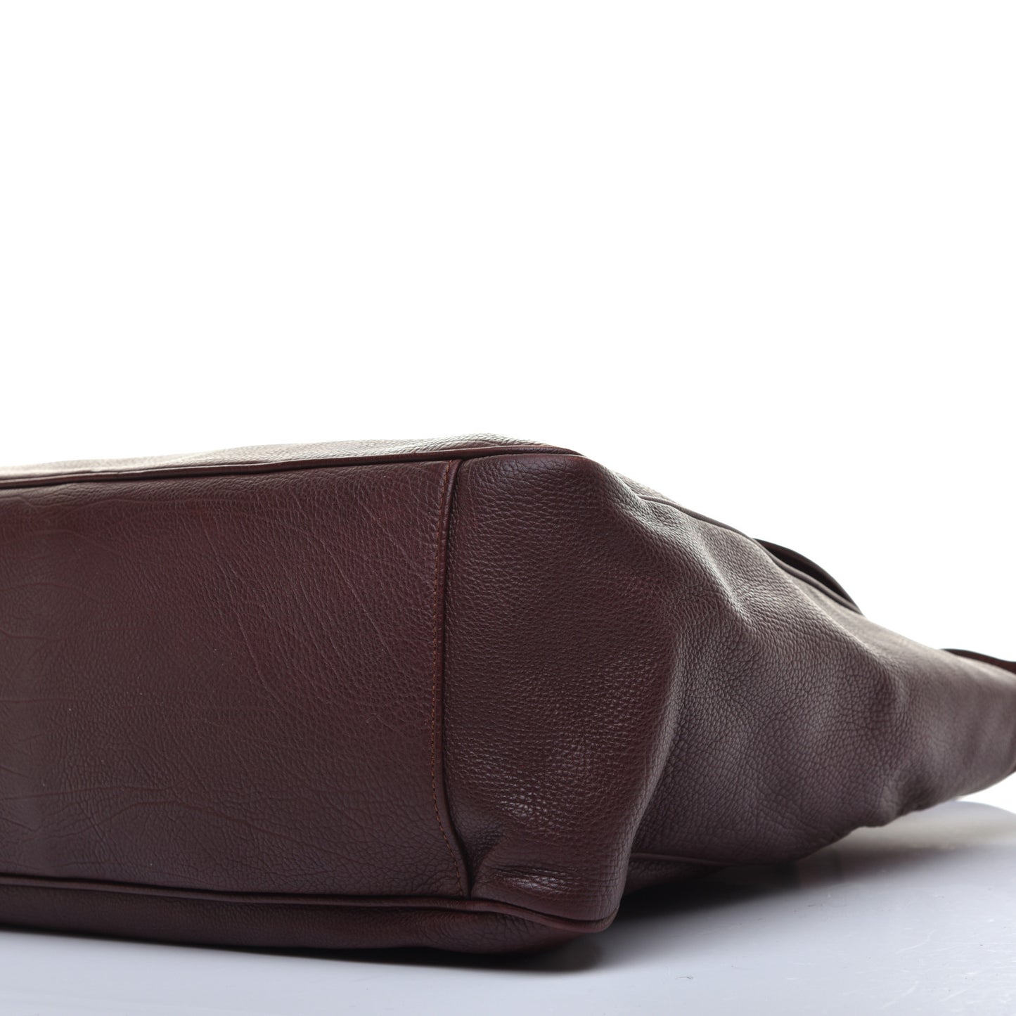 Grained Calfskin Tube Top Handle Tote Burgundy