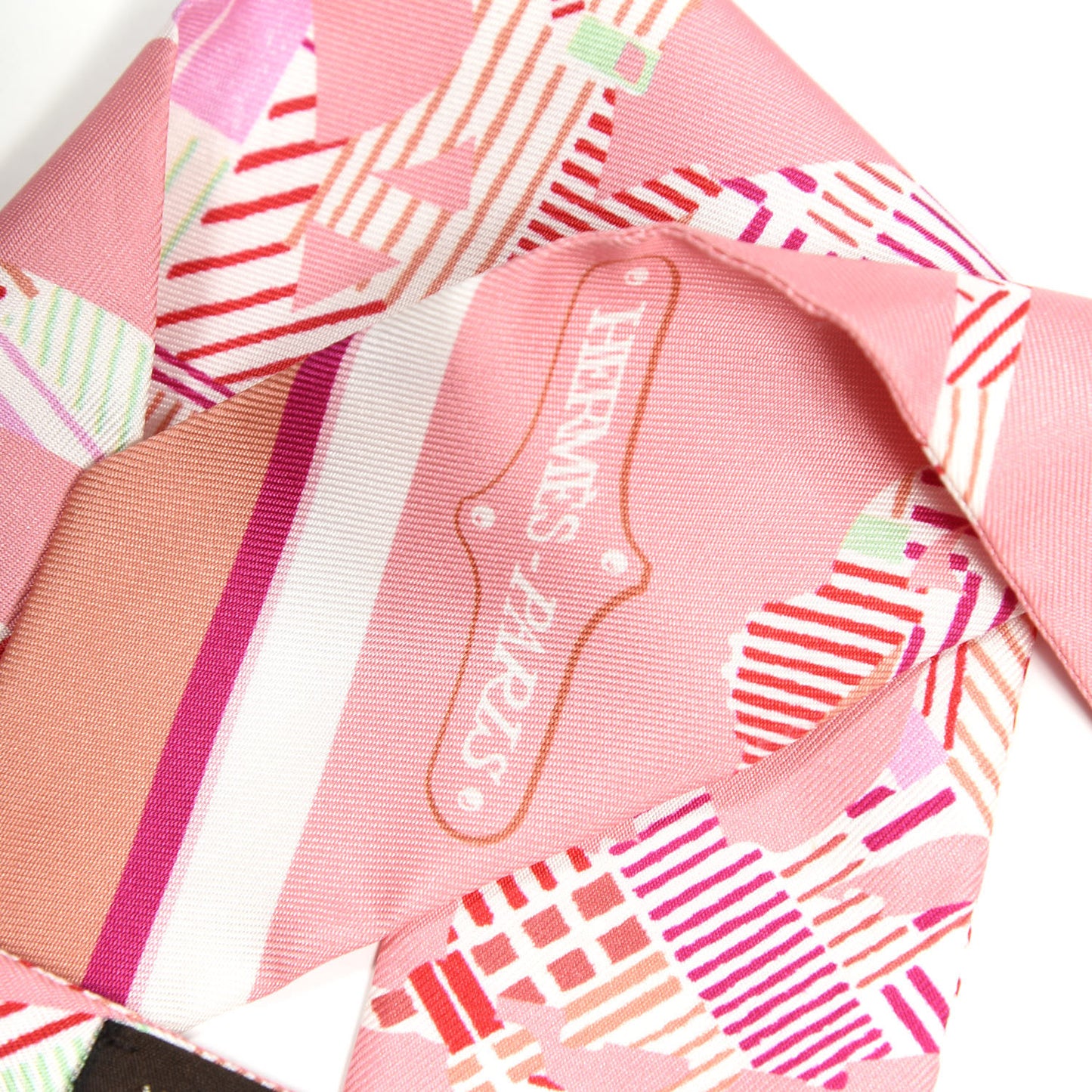 Silk Cavalcadour Morning Twilly Rose Vert Terracotta