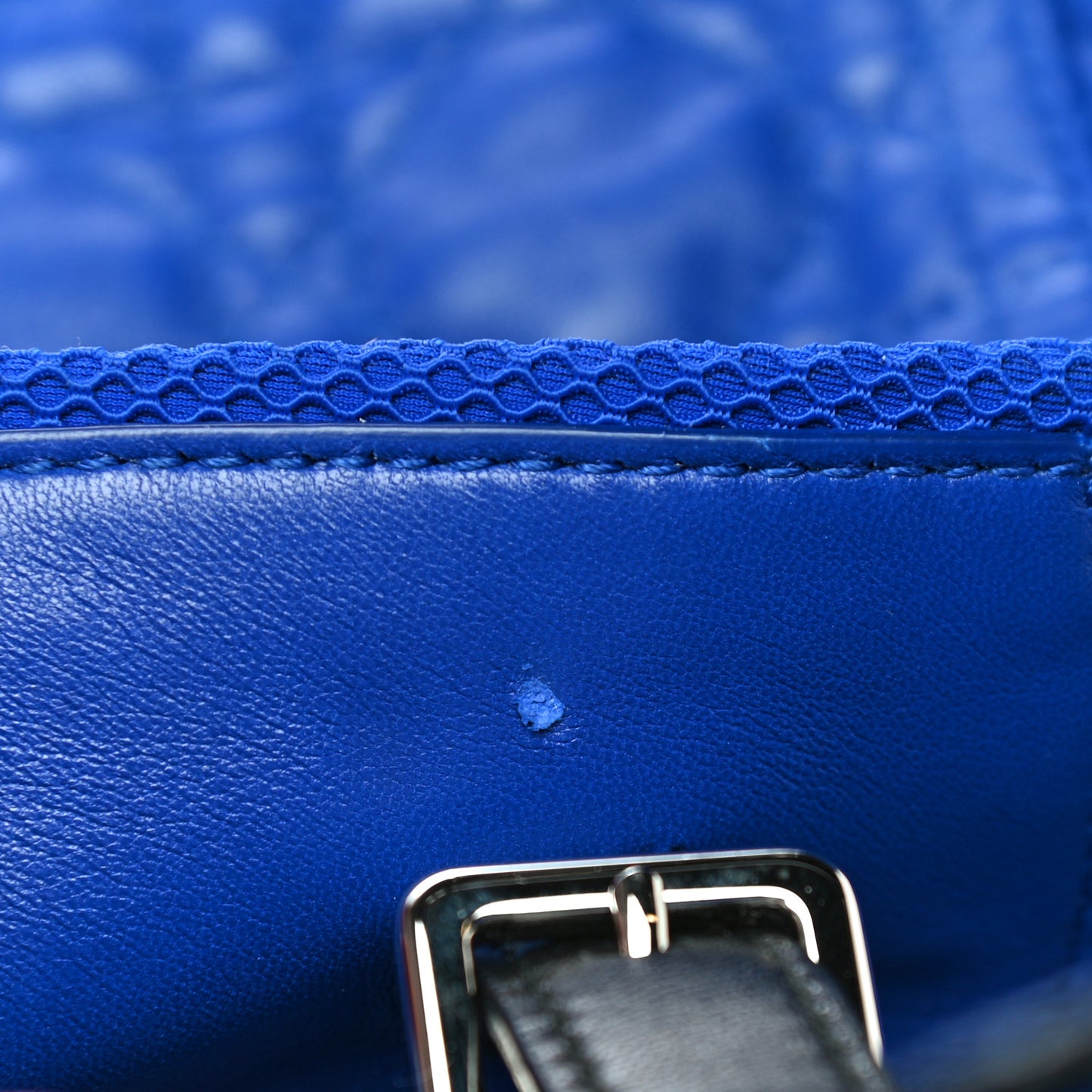 Lambskin Mesh Cannage Embroidered Large Stardust Backpack Blue