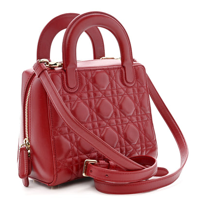 Christian Dior Lambskin Cannage Lily Tote Dark Red 3 of 14