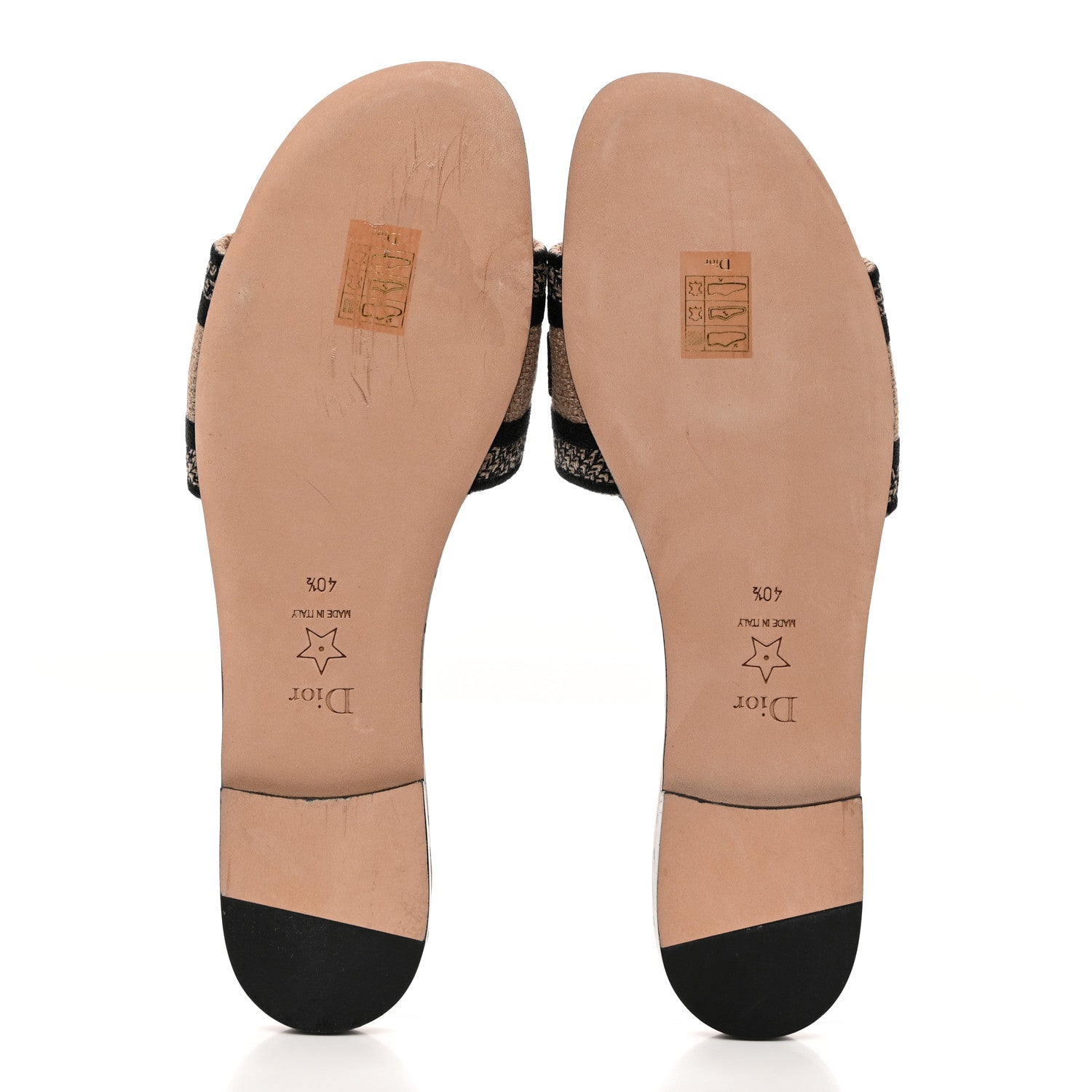 Christian Dior Canvas Union Embroidered Dway Flat Slide Sandals 40.5 Fard 5 of 9