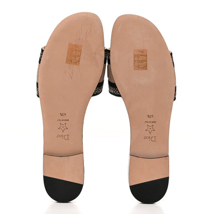 Christian Dior Canvas Union Embroidered Dway Flat Slide Sandals 40.5 Fard 5 of 9