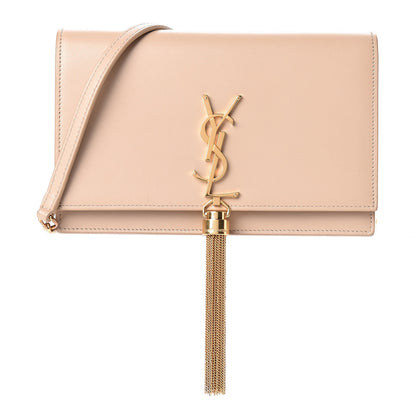 Saint Laurent Smooth Calfskin Classic Monogram Kate Tassel Chain Wallet Nude Powder 1 of 15