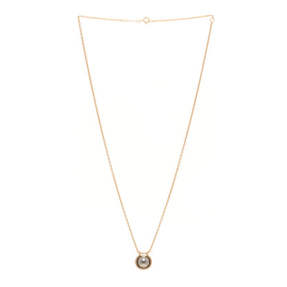 Tiffany 18K Rose Gold Gray Cultured Pearl Hardwear Link Pendant Necklace 3 of 4