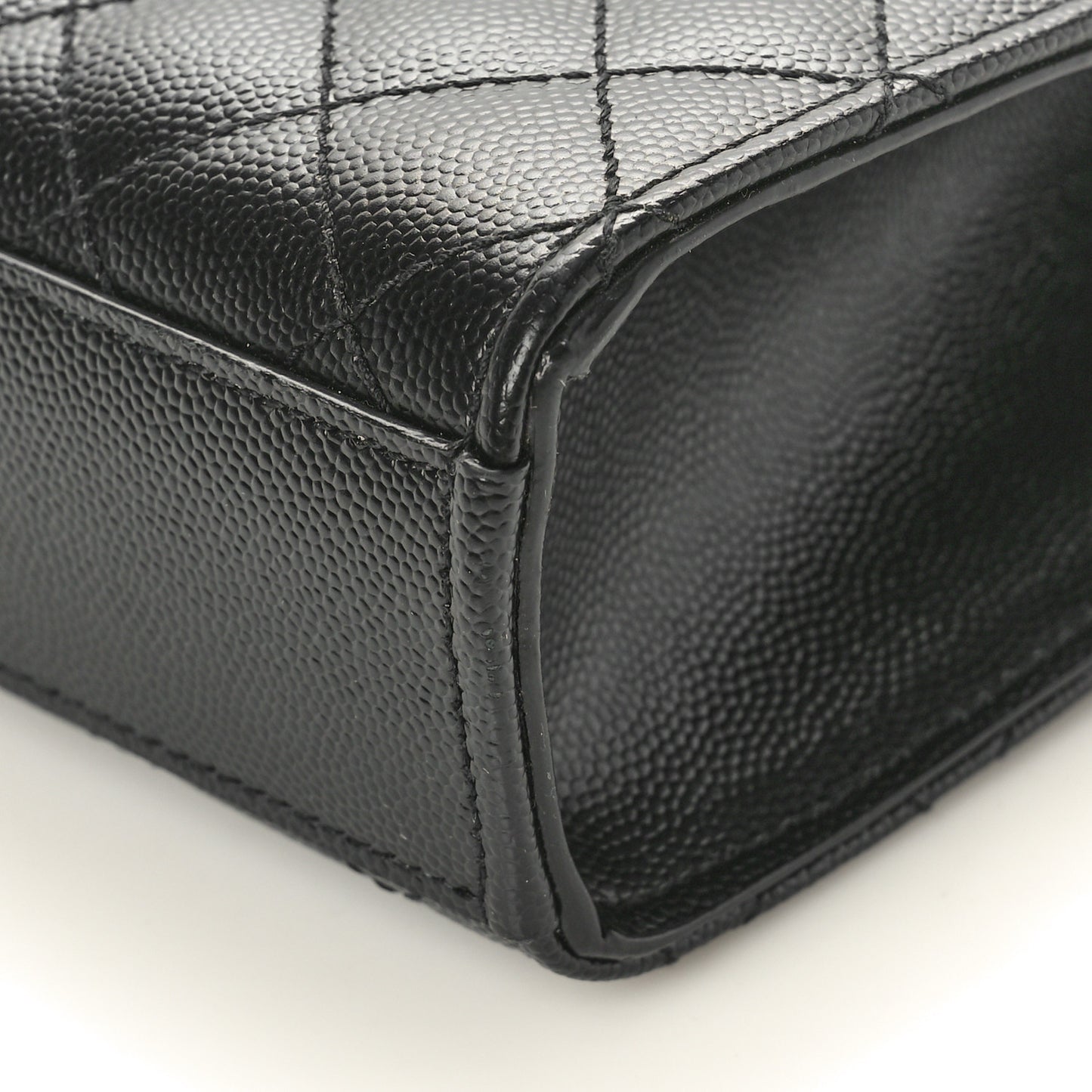 Grain De Poudre Textured Mixed Matelasse Triquilt Medium Monogram Monochrome Satchel Black