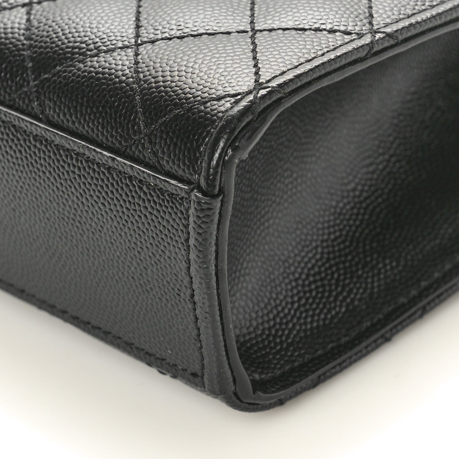 Saint Laurent Grain De Poudre Textured Mixed Matelasse Triquilt Medium Monogram Monochrome Satchel Black 9 of 9