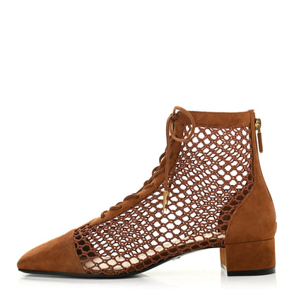 Christian Dior Suede Resille Naughtily-D 30mm Ankle Boots 40.5 Golden Brown 1 of 8