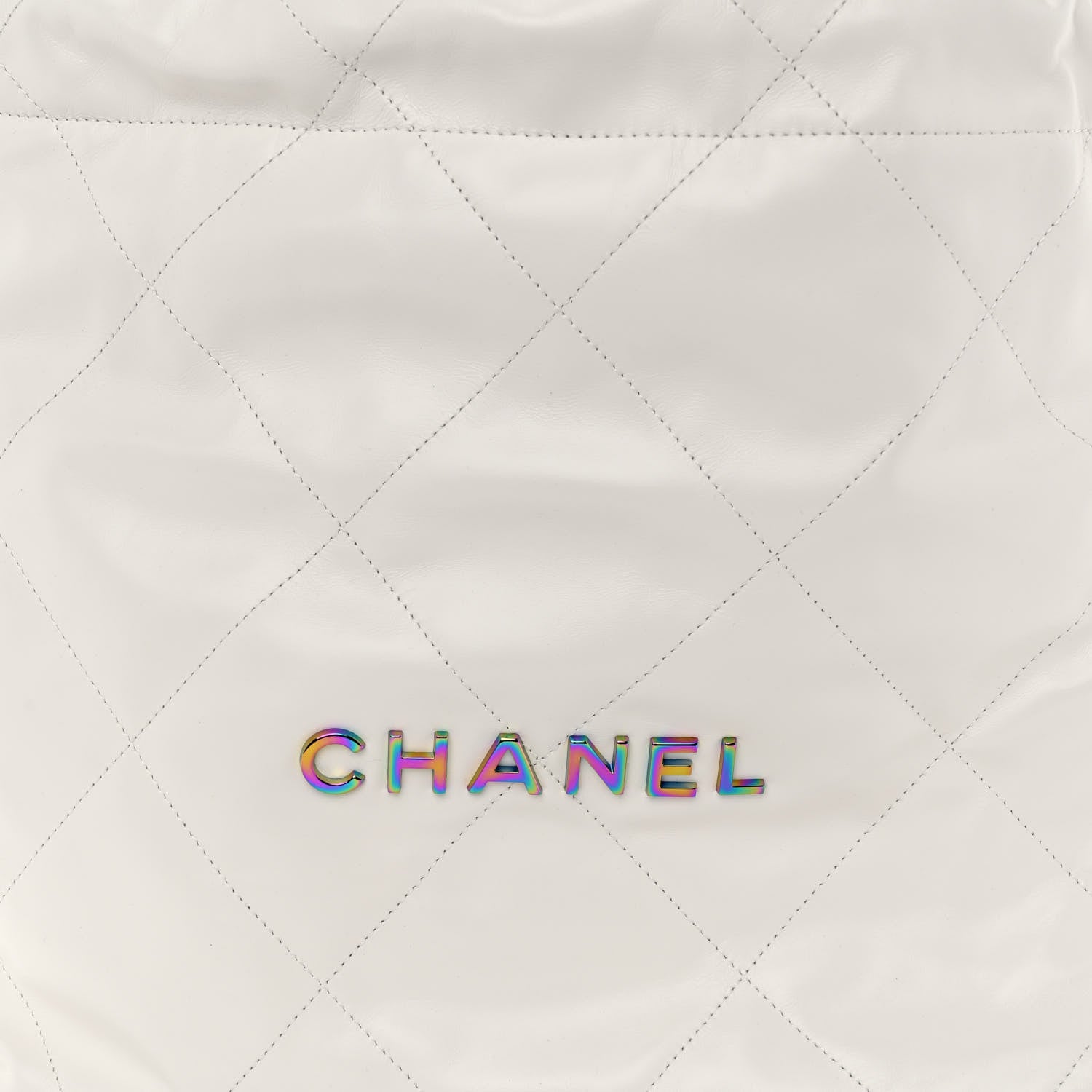 Chanel Shiny Calfskin Quilted Small Rainbow Chanel 22 White 9 of 11