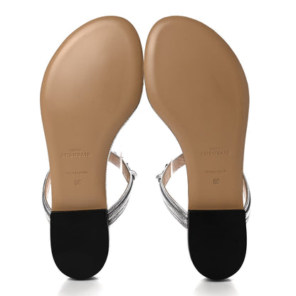 Givenchy Calfskin Logo Thong Sandals 38 Silver 5 of 8