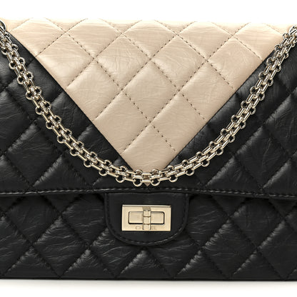 Chanel Aged Calfskin Quilted 2.55 Reissue 226 Flap Beige Black 8 of 10