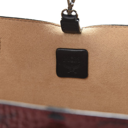 MCM Metallic Visetos Shopper Tote Scooter Red 5 of 8