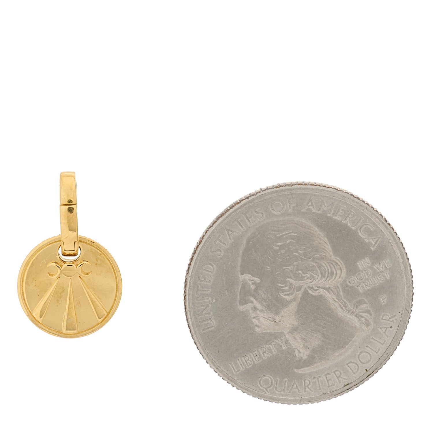 Foundrae 18K Yellow Gold Diamond Miniature Mind Body Soul Wholeness Medallion Annex Link Pendant 2 of 4