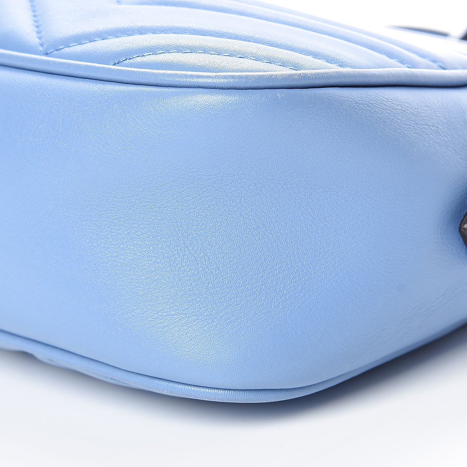 Gucci Calfskin Matelasse Small GG Marmont Chain Shoulder Bag Clear Sky Blue 11 of 19