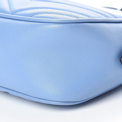 Gucci Calfskin Matelasse Small GG Marmont Chain Shoulder Bag Clear Sky Blue 11 of 19