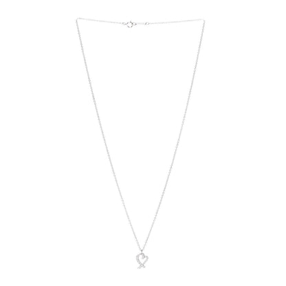 Tiffany 18K White Gold Diamond Mini Paloma Picasso Loving Heart Pendant Necklace 3 of 5