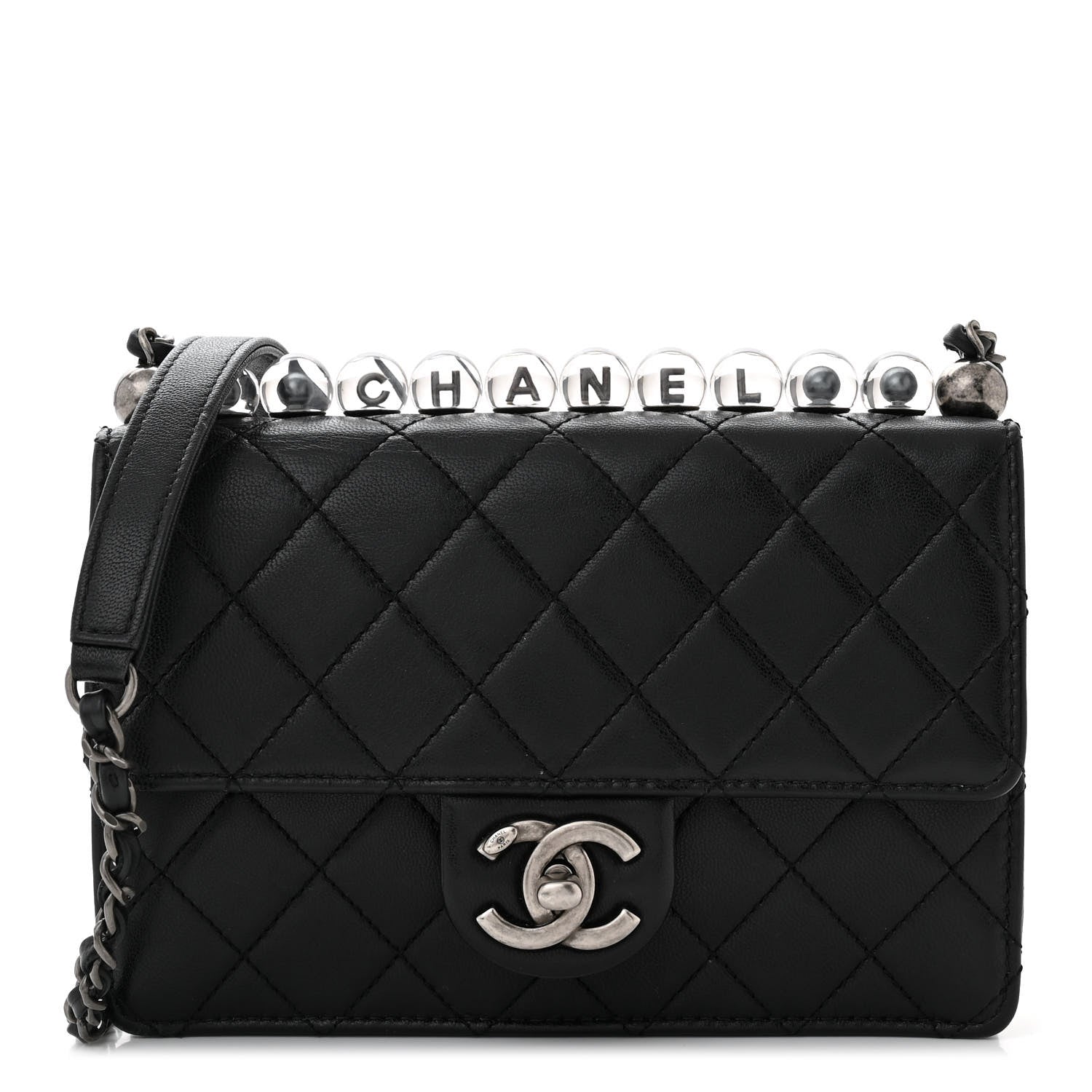 Chanel Lambskin Quilted Small Chic Pearls Flap Black 1 of 10