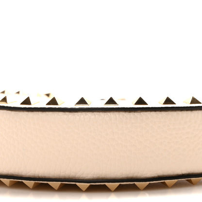 Valentino Garavani Grainy Calfskin Mini Rockstud Hobo Ivory 9 of 10