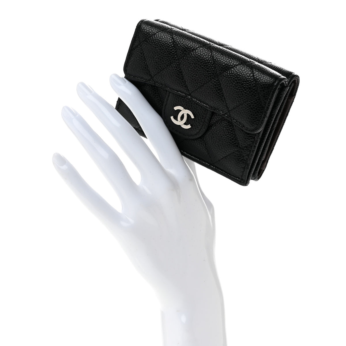 Chanel Caviar Quilted Double Flap Wallet Black 2 of 12