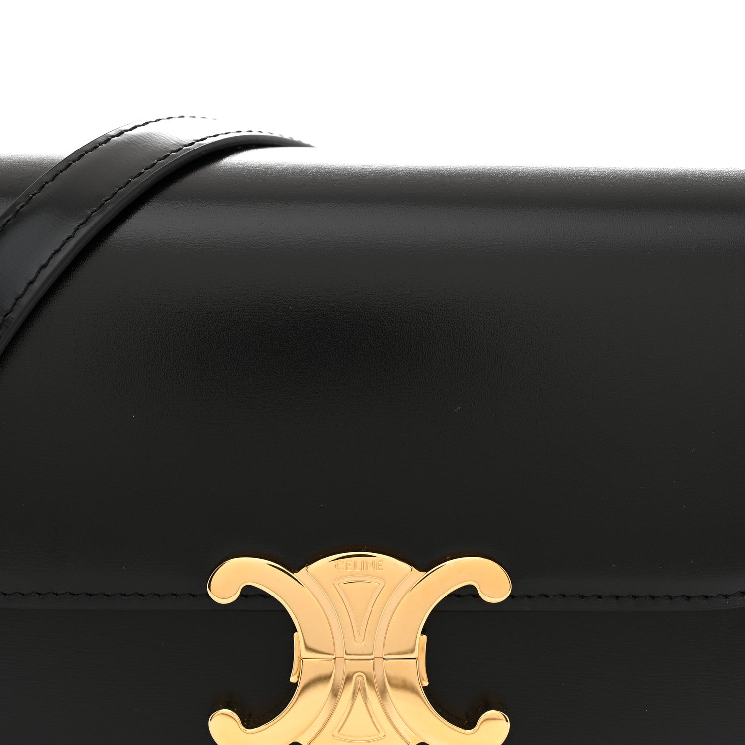 Celine Shiny Calfskin Teen Triomphe Black 8 of 10