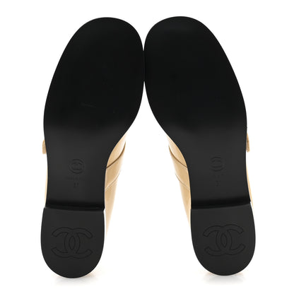 Chanel Patent Calfskin Mary Janes Flats 37 Beige Black 6 of 10