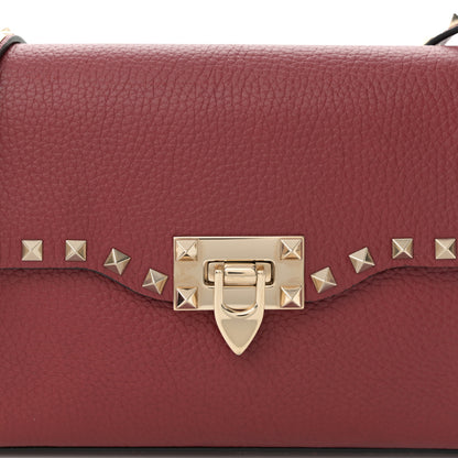 Valentino Garavani Pebbled Calfskin Medium Rockstud Flip Lock Crossbody Bag Rubin 7 of 10