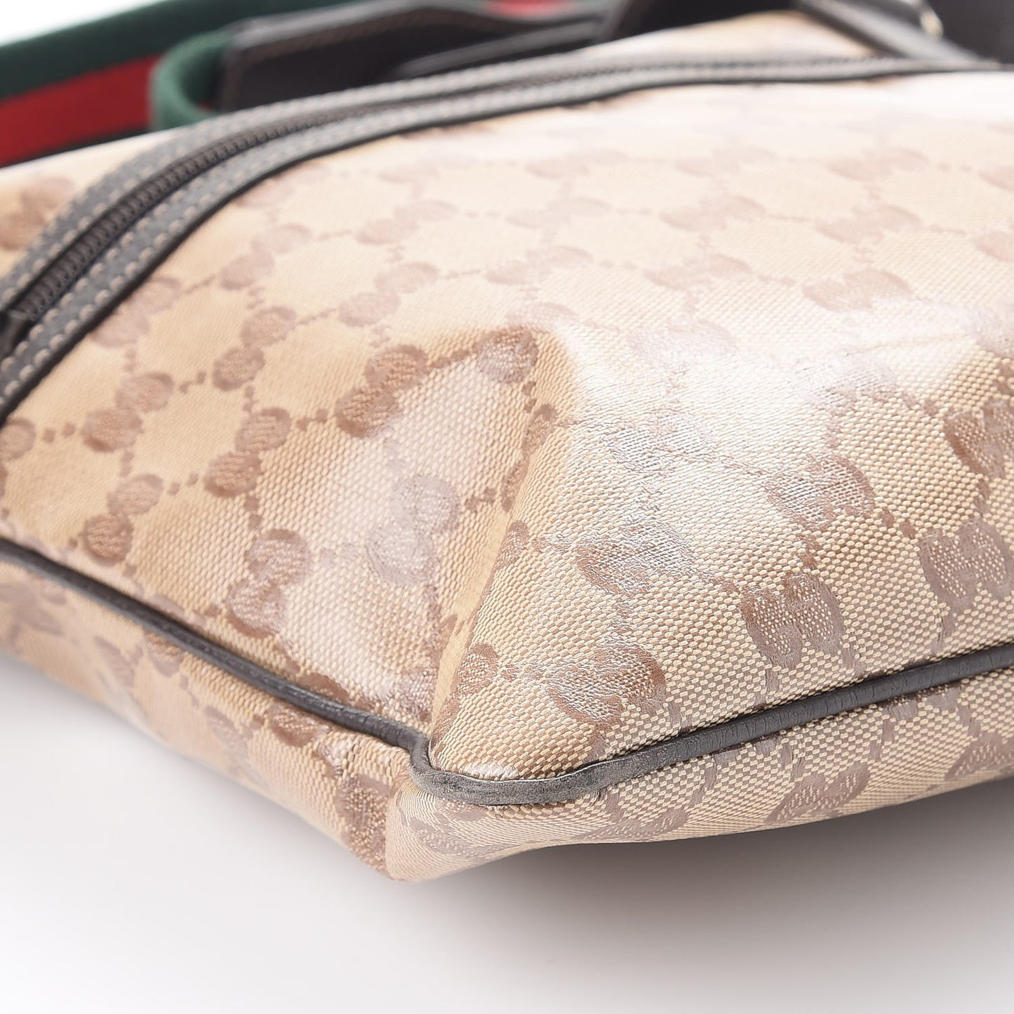 Crystal Monogram Web Crossbody Bag Brown