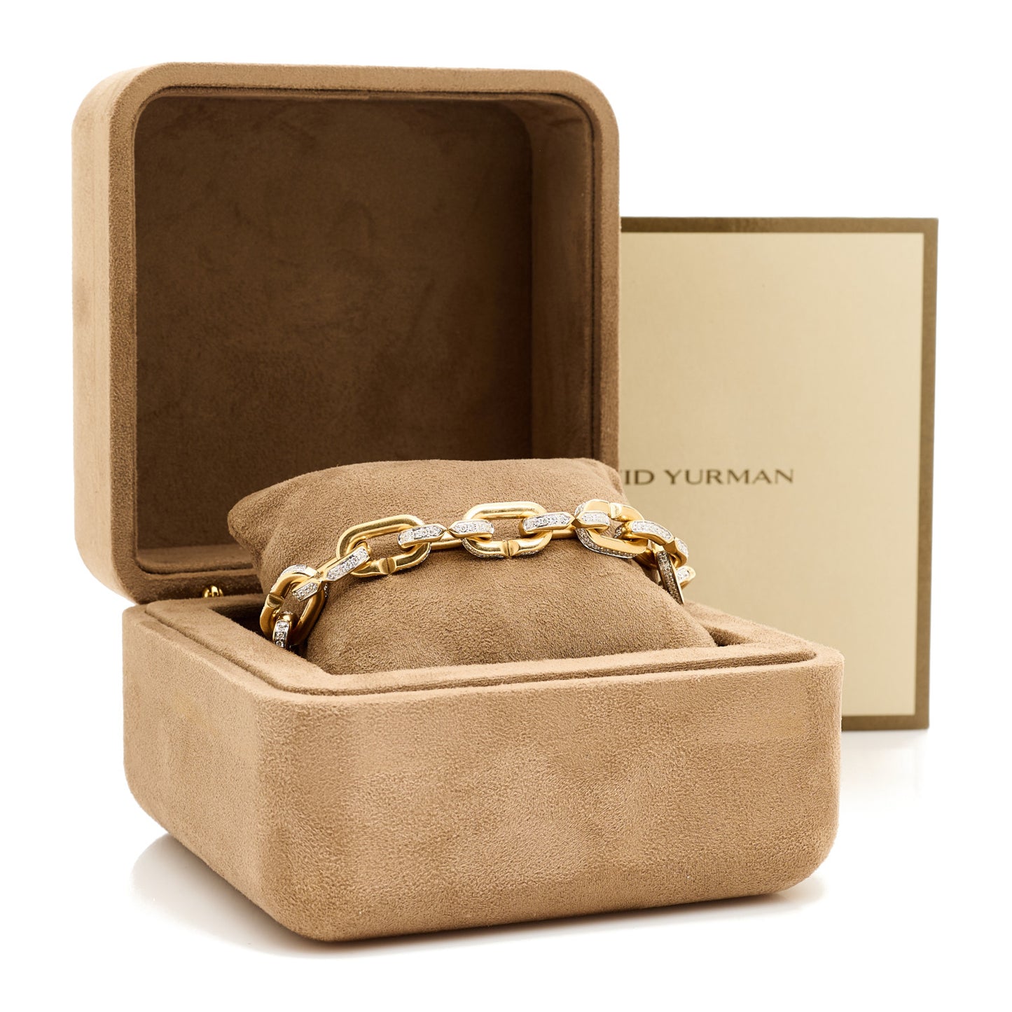 18K Yellow Gold Diamond 10.3mm Streamline Link Bracelet
