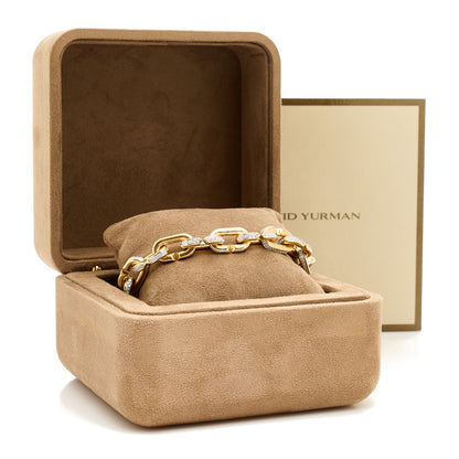 David Yurman 18K Yellow Gold Diamond 10.3mm Streamline Link Bracelet 3 of 3