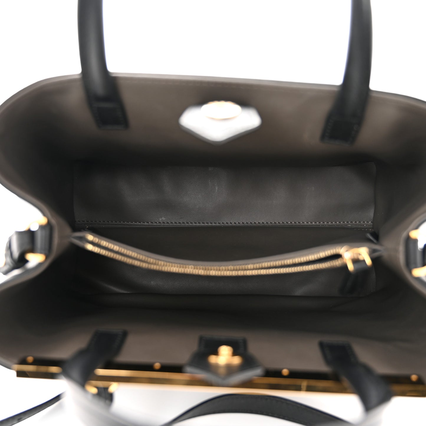 Vitello Dolce Century Petite 2Jours Tote Black Carbone