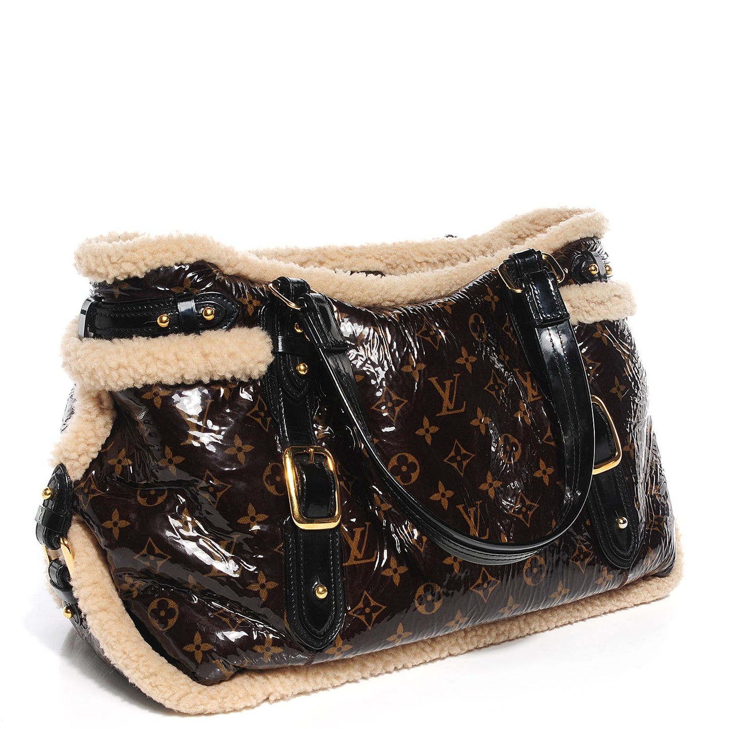 Patent Monogram Shearling Sac Thunder