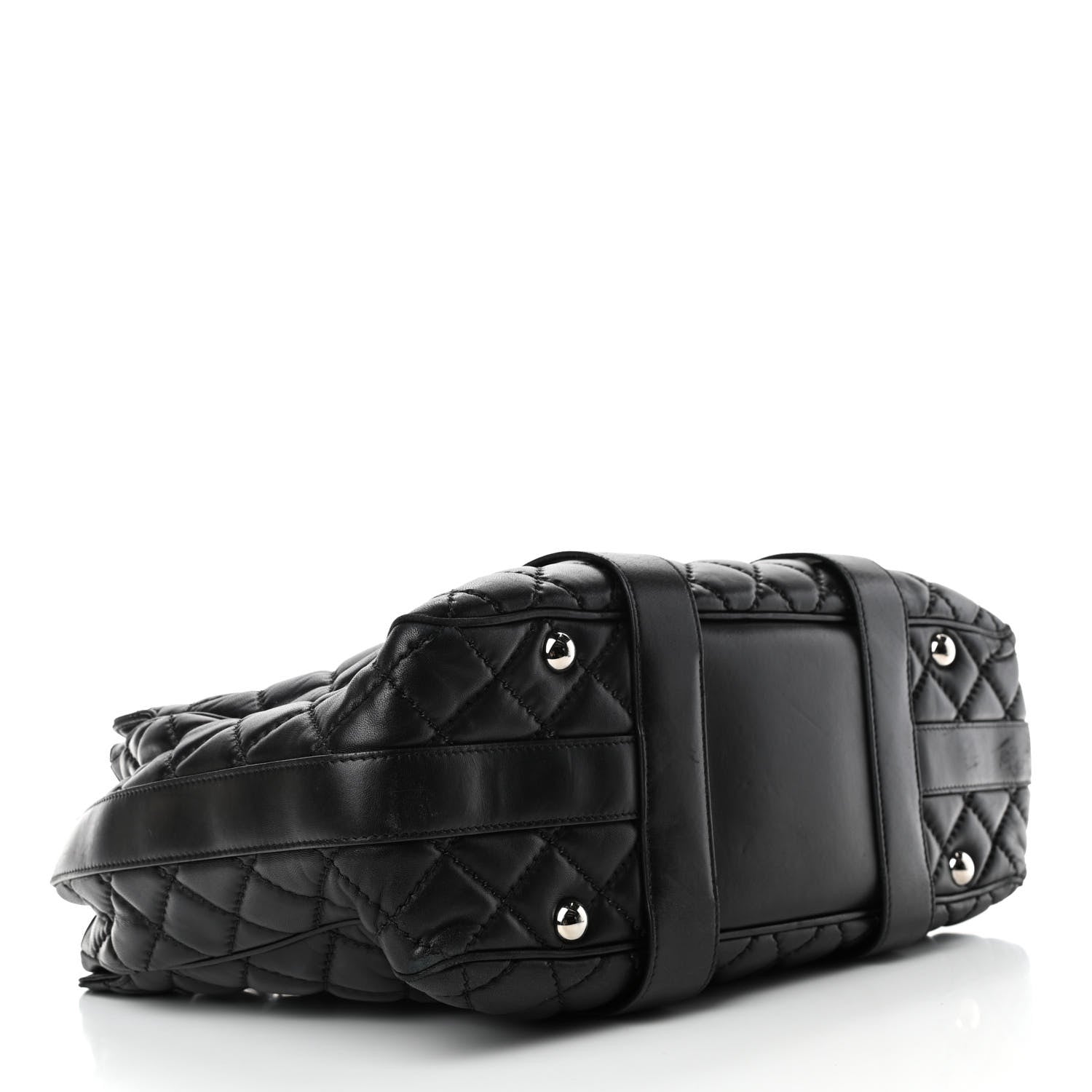 Chanel Lambskin Quilted Large Easy Carry Shopping Tote Black 3 of 5
