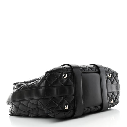Chanel Lambskin Quilted Large Easy Carry Shopping Tote Black 3 of 5