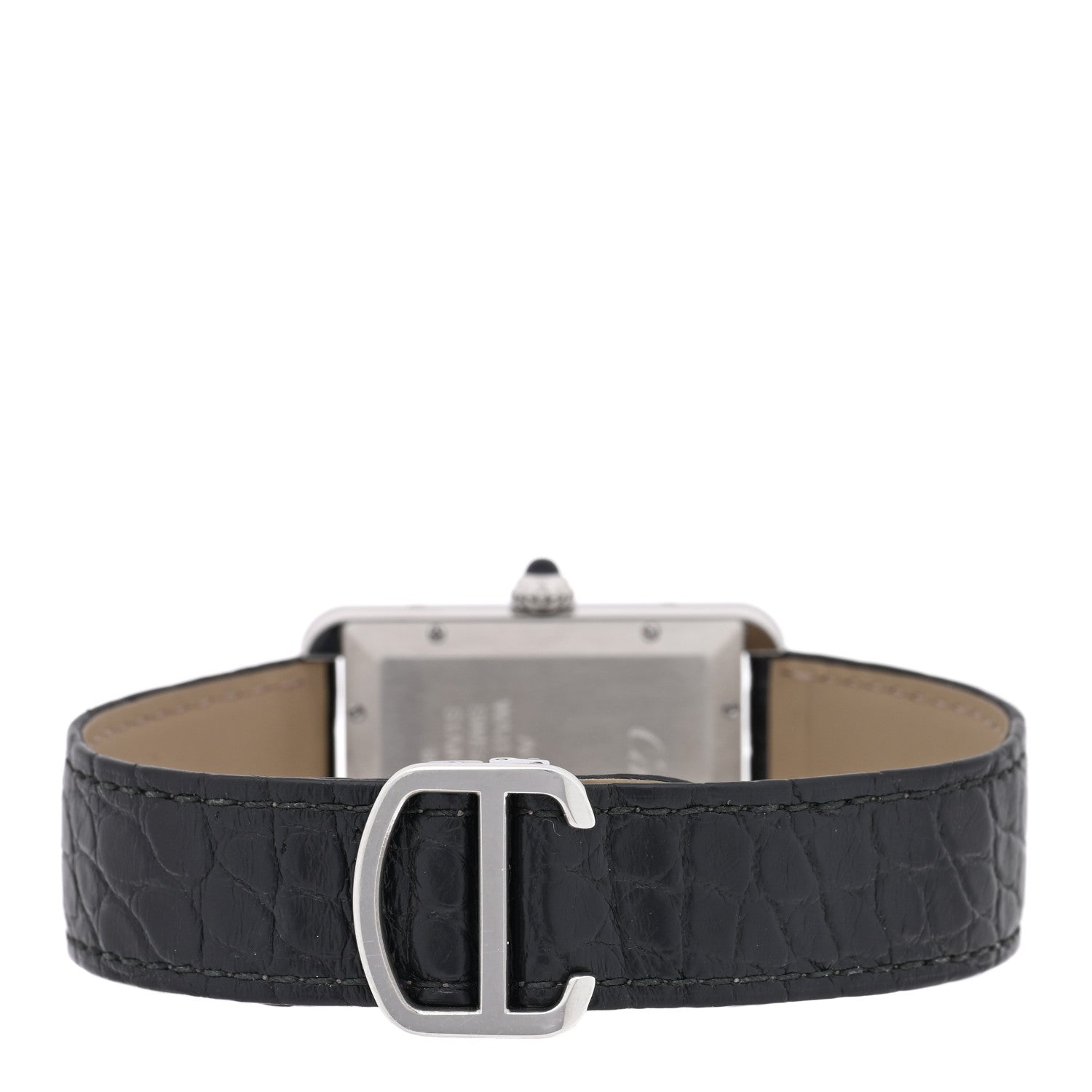 Cartier Stainless Steel Alligator 31mm Tank Solo Automatic Watch 3 of 4