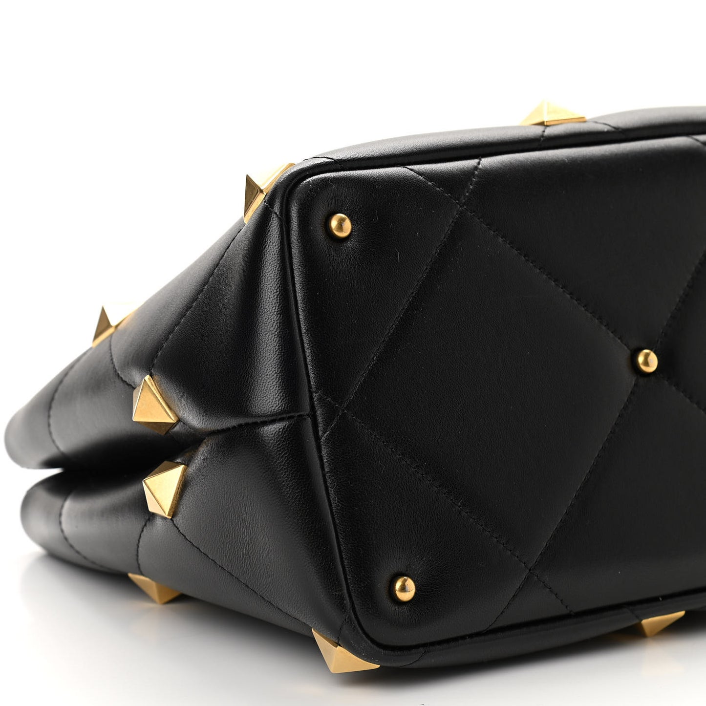 Nappa Roman Stud The Handle Bag Black