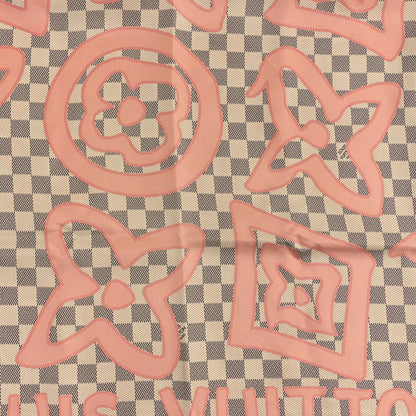 Louis Vuitton Silk Damier Azur Tahitienne Square Scarf 2 of 3