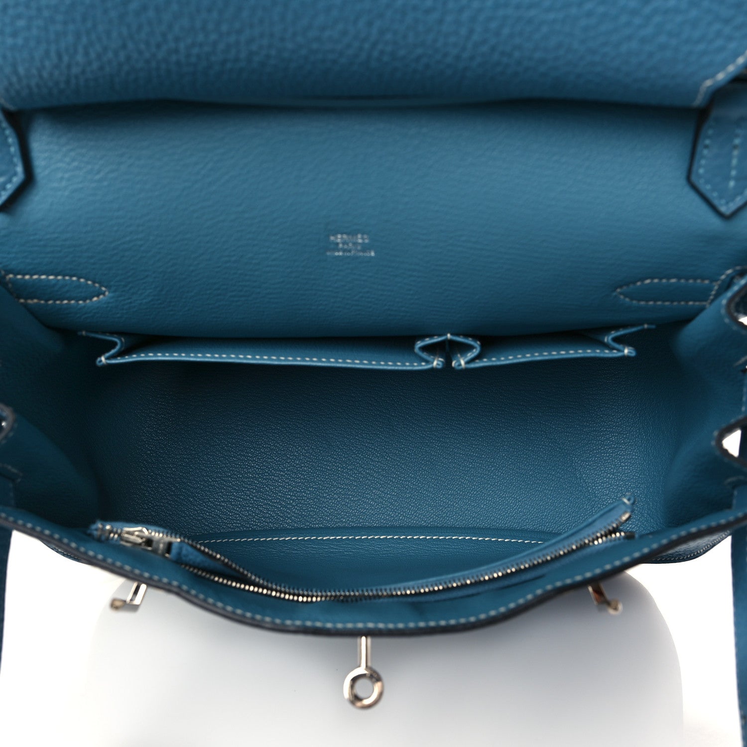 Hermes Taurillon Clemence Jypsiere 28 Blue Jean 5 of 9