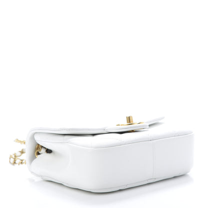 Chanel Lambskin Quilted Small Circular Handle Bag White 3 of 10