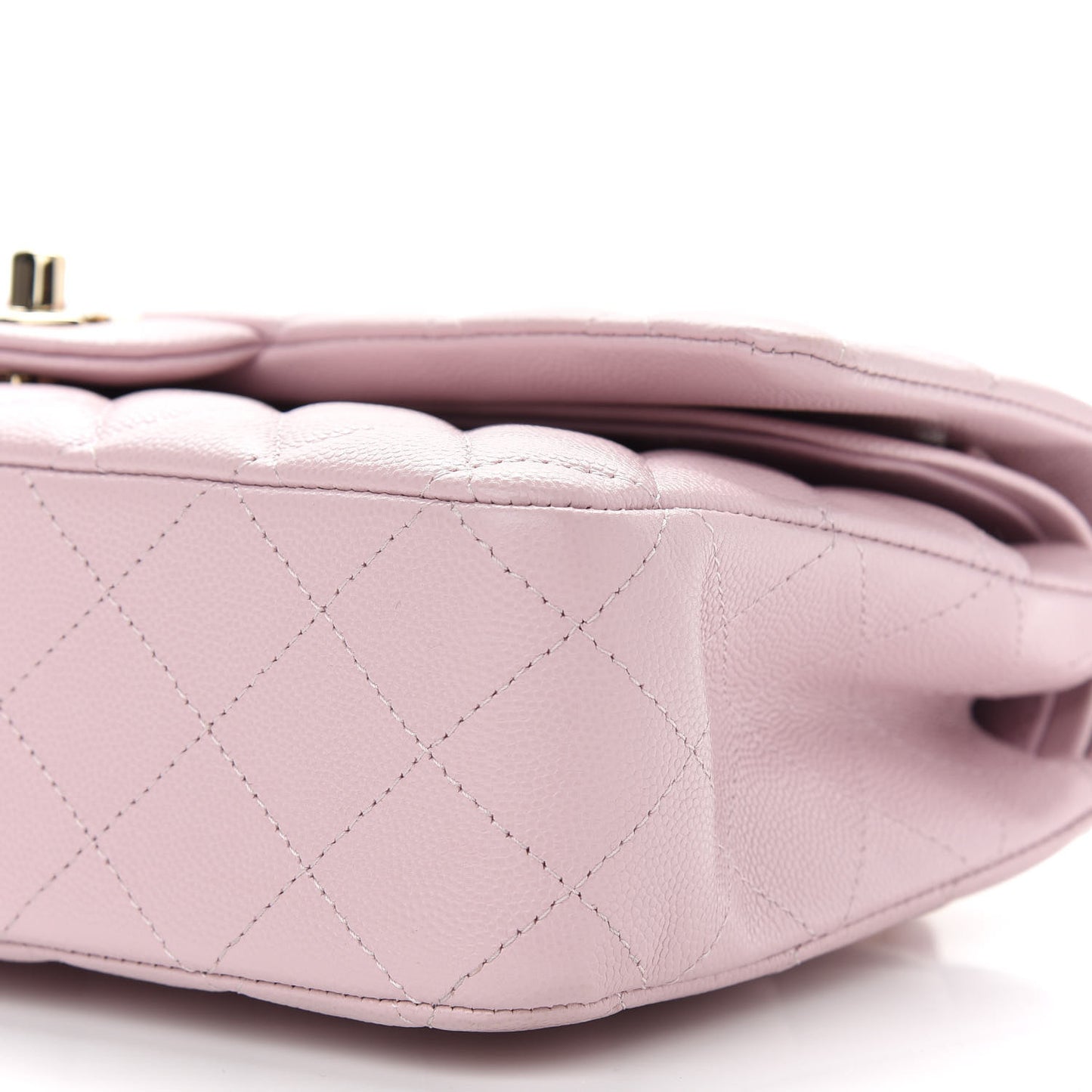 Caviar Quilted Medium Double Flap Light Pink