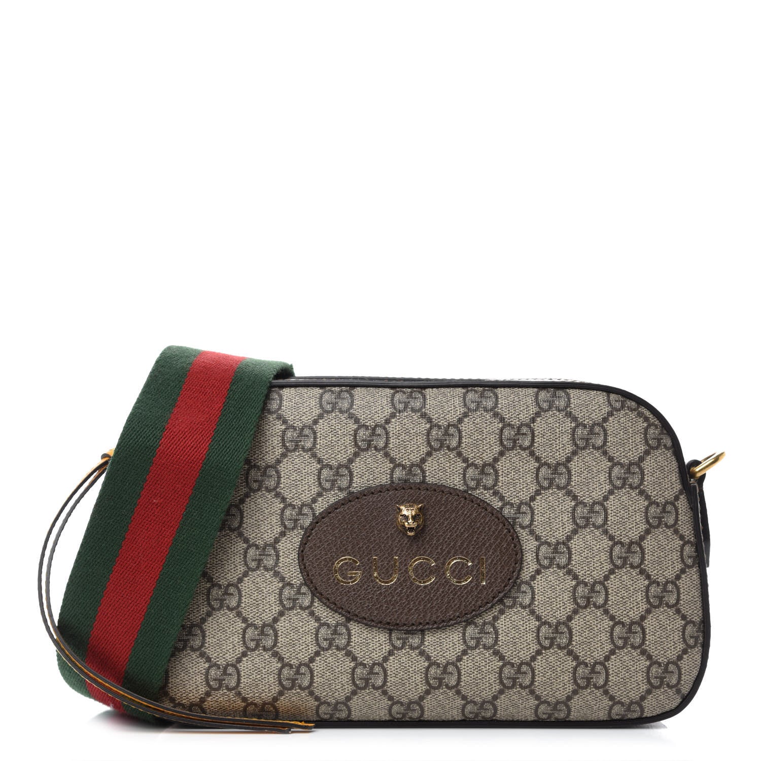 Gucci GG Supreme Monogram Web Neo Vintage Shoulder Bag Beige New Acero Crop 1 of 11