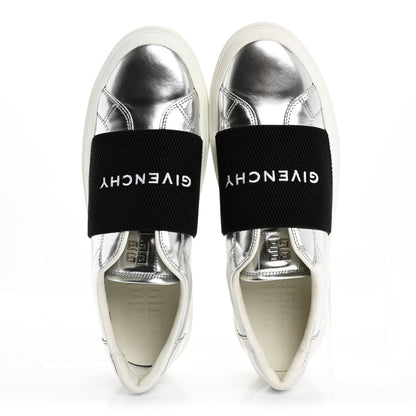 Givenchy Calfskin Band Logo Womens City Sneakers 41 Silvery 2 of 9