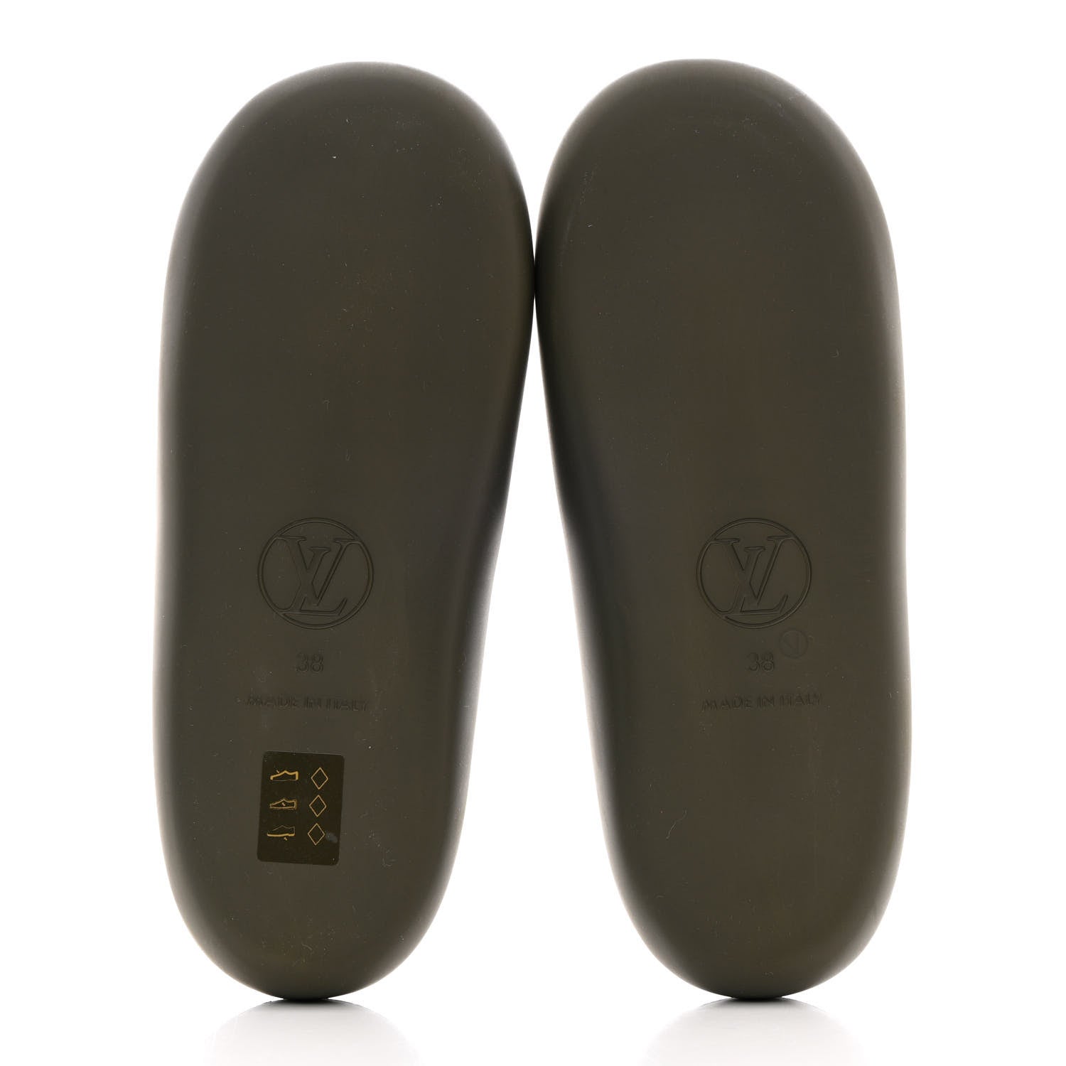 Louis Vuitton Rubber Monogram Embossed Sunbath Flat Mule 38 Kaki 5 of 10