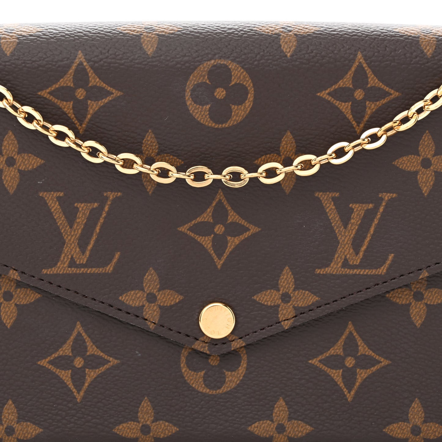 Monogram Pochette Felicie Chain Wallet Fuchsia