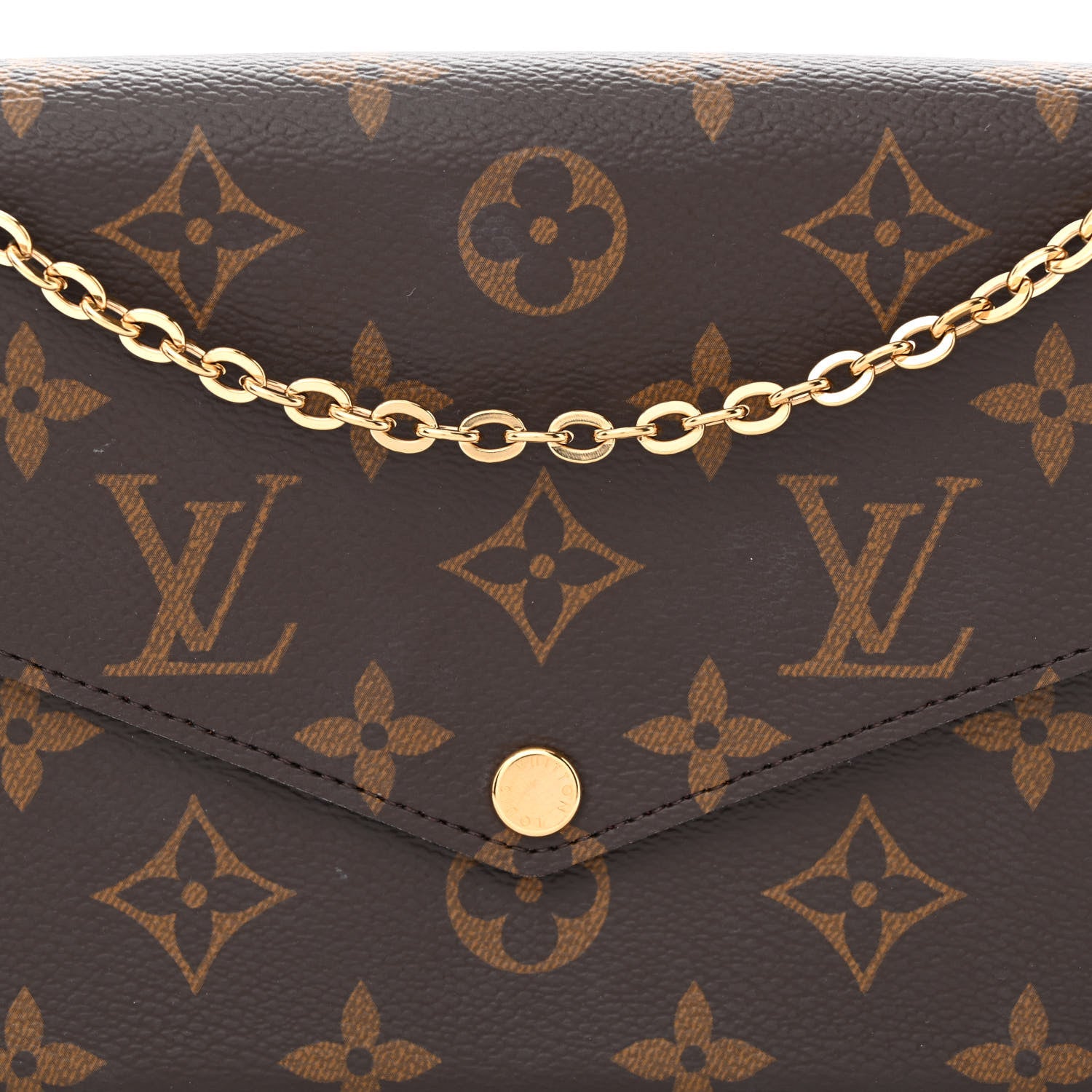 Louis Vuitton Monogram Pochette Felicie Chain Wallet Fuchsia 10 of 12