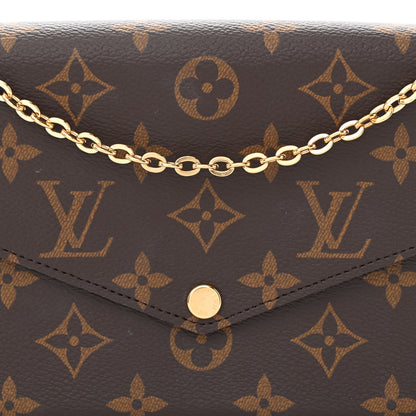 Louis Vuitton Monogram Pochette Felicie Chain Wallet Fuchsia 10 of 12