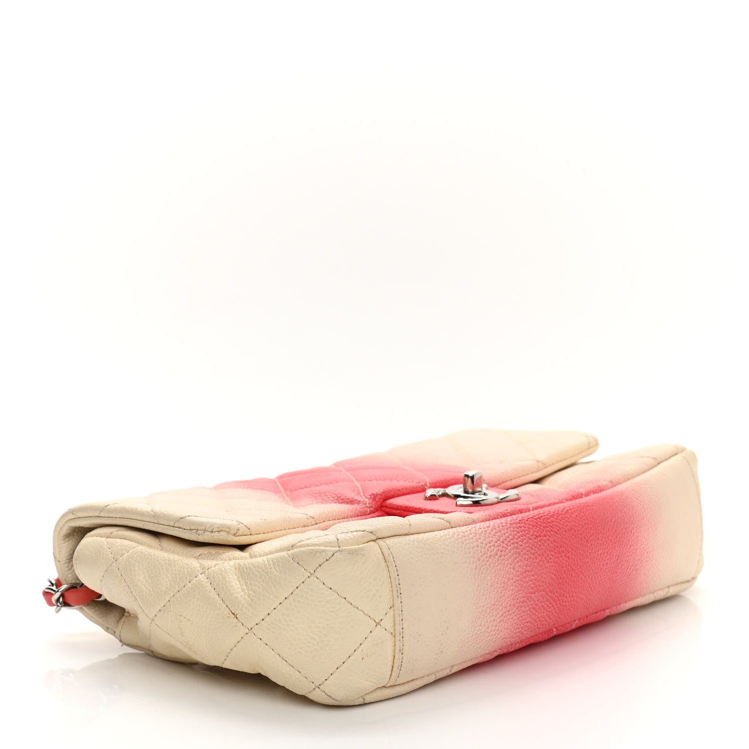 Chanel Caviar Quilted Ombre Medium Single Flap White Rose Pink 4 of 13