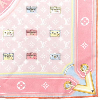 Louis Vuitton Silk Monogram Minimalle Square Scarf Pink 2 of 3