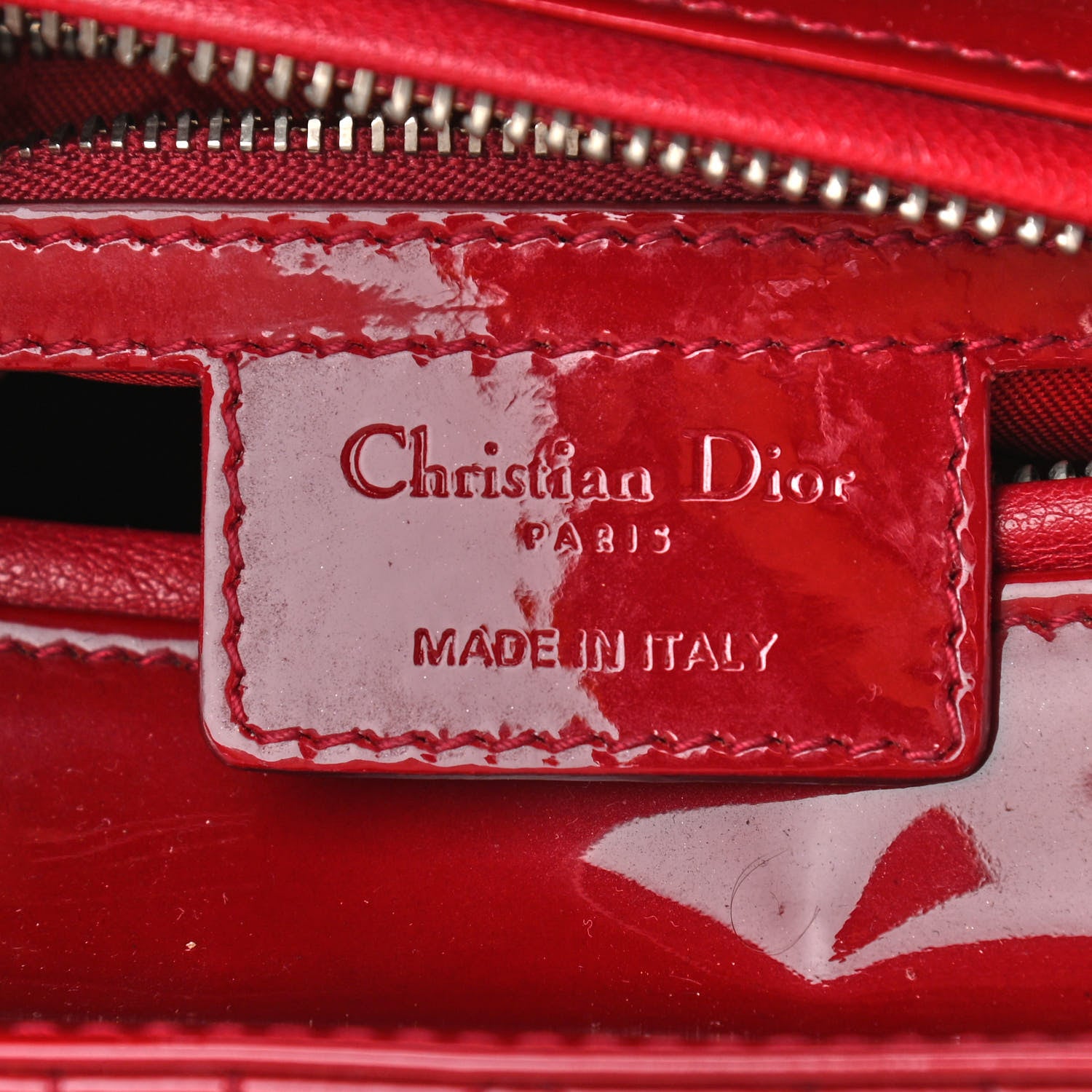 Christian Dior Patent Cannage Medium Lady Dior Red 6 of 12